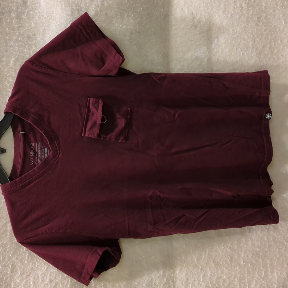 WT 02 Burgundy V-Neck Tee